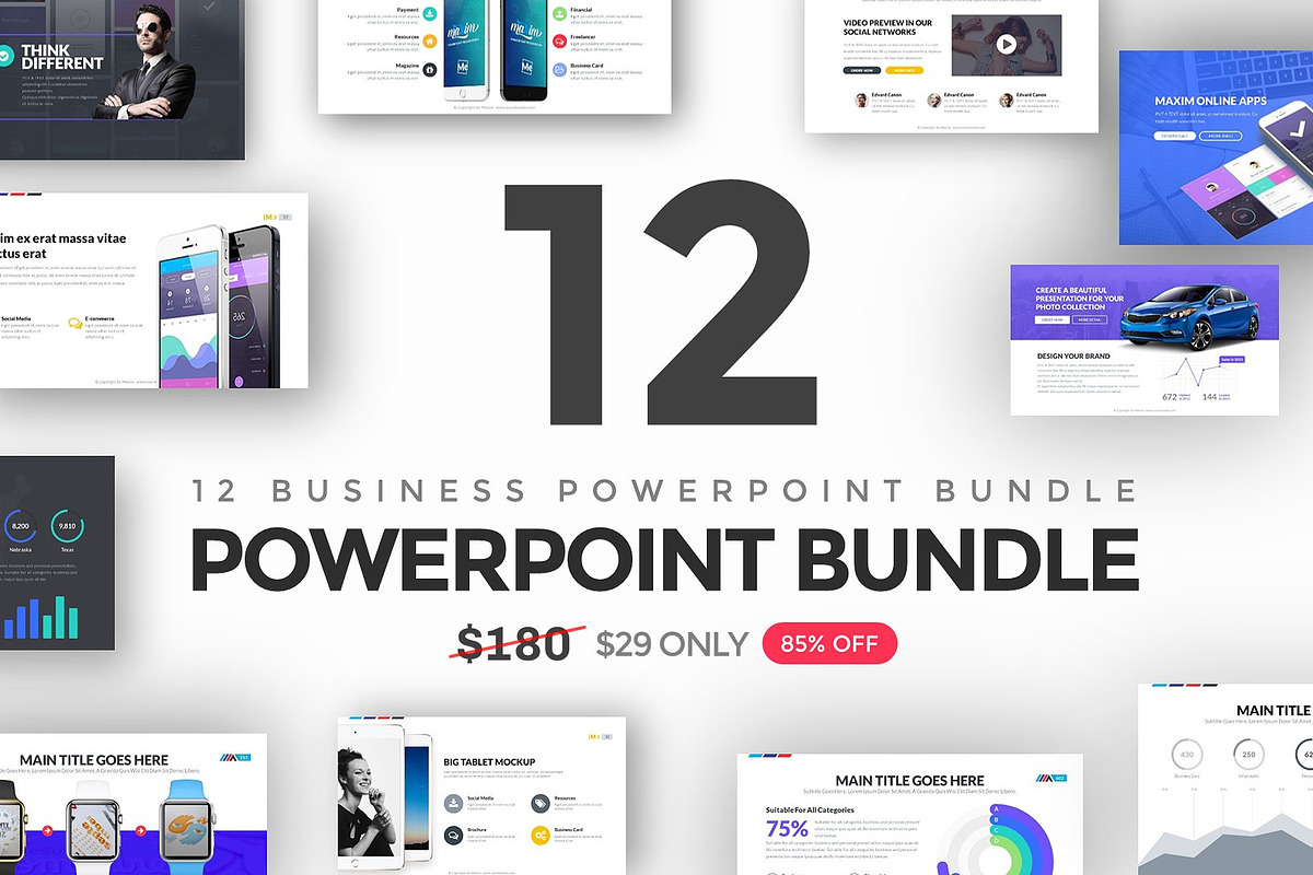12 in 1 Business Powerpoint Bundle, a Presentation Template by MeemSlide (Photo 1 of 29)