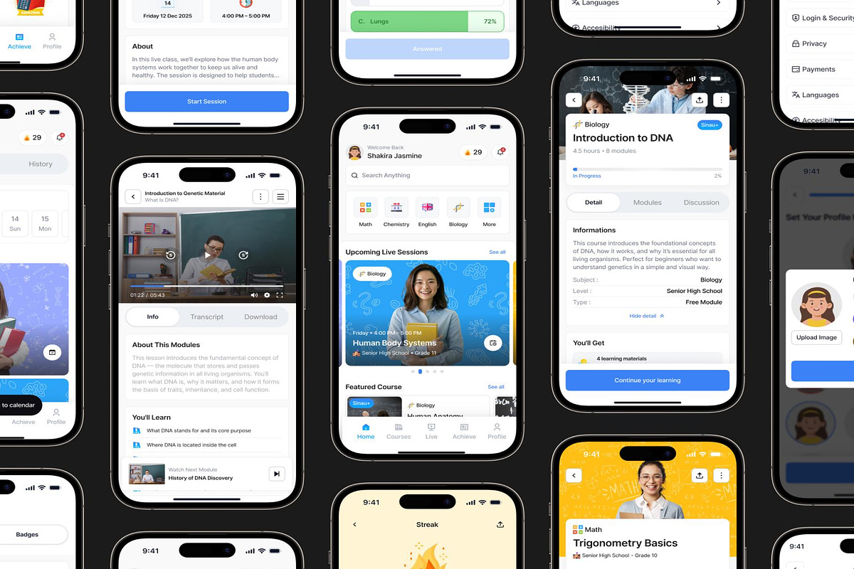 Sinau - E-Learning App UI Kit, an UI Kit Template by Lumina_ui_ux202 (Photo 6 of 8)