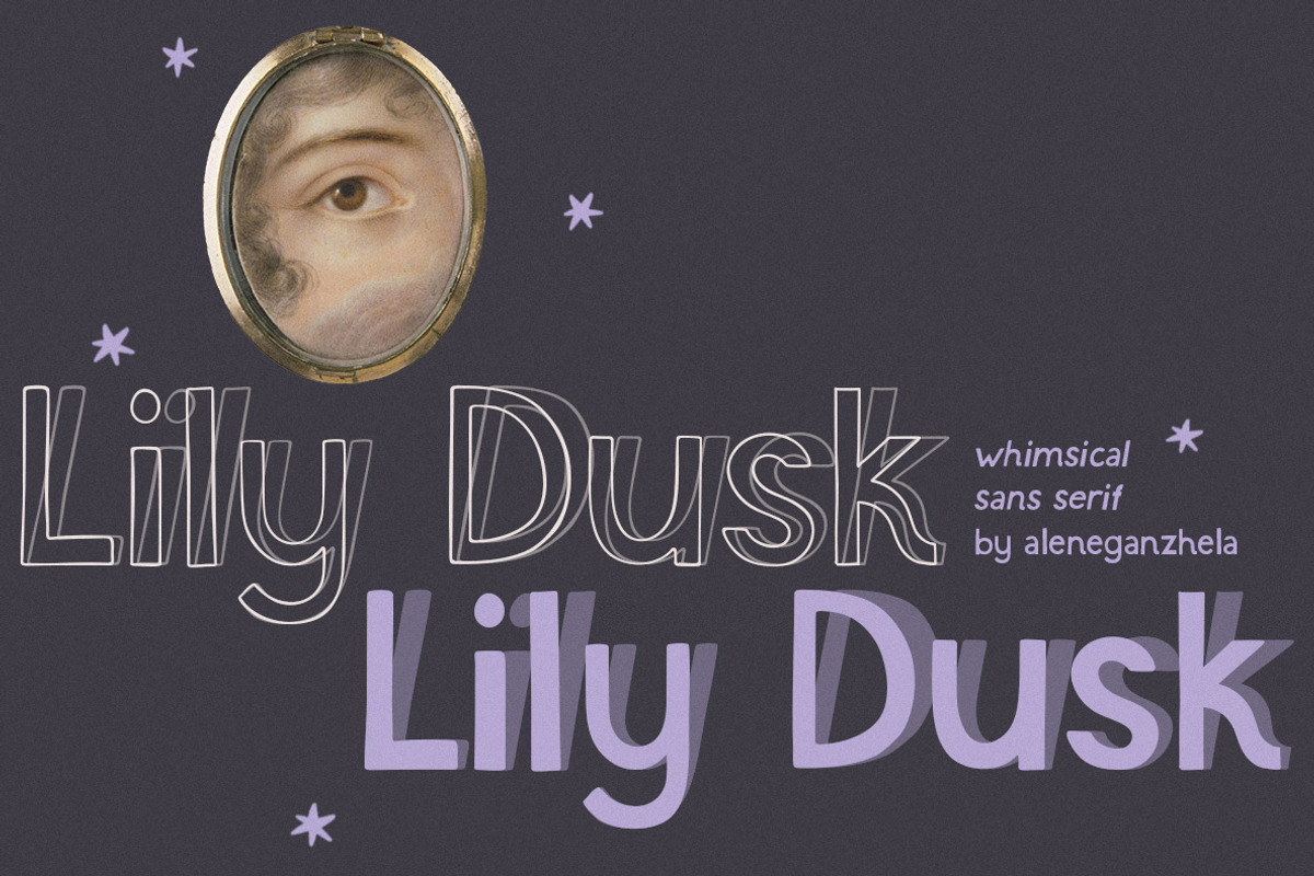 Lily Dusk whimsical display typeface, a Handwritten Font by alenaganzhela (Photo 1 of 11)