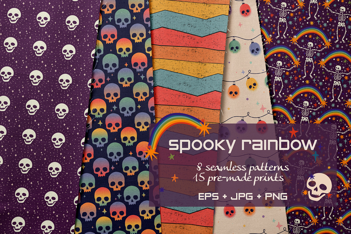 Spooky Rainbow Collection, a Pattern Graphic by Zim Varezhkin (Photo 1 of 7)
