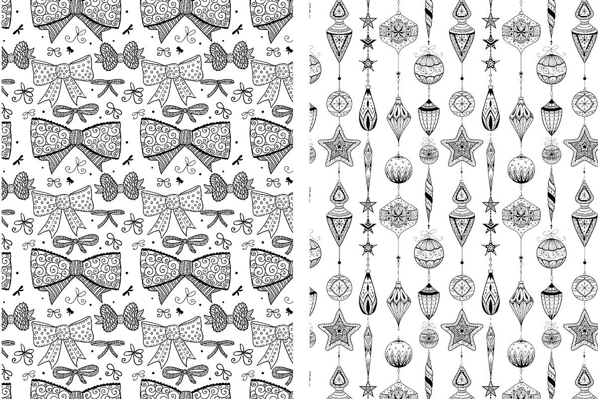 10 Christmas detailed patterns, a Pattern Graphic by AnastasiaFears (Photo 6 of 6)