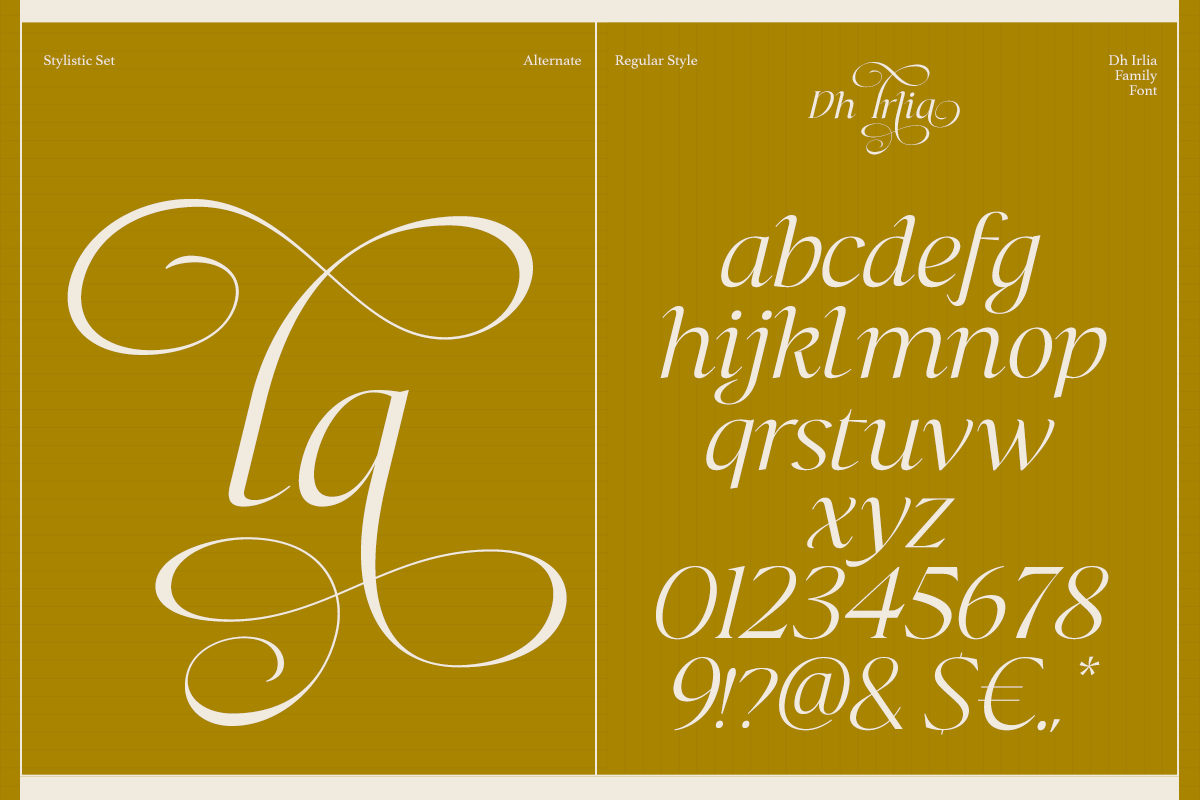 Dh Irlia - 7 Fashion Swash Family, a Serif Font by Dharmas Foundry (Photo 17 of 19)