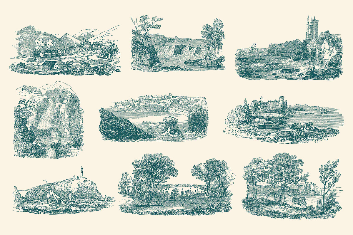 Vintage Landscape Illustrations, an Illustration by Graphic Goods (Photo 8 of 18)