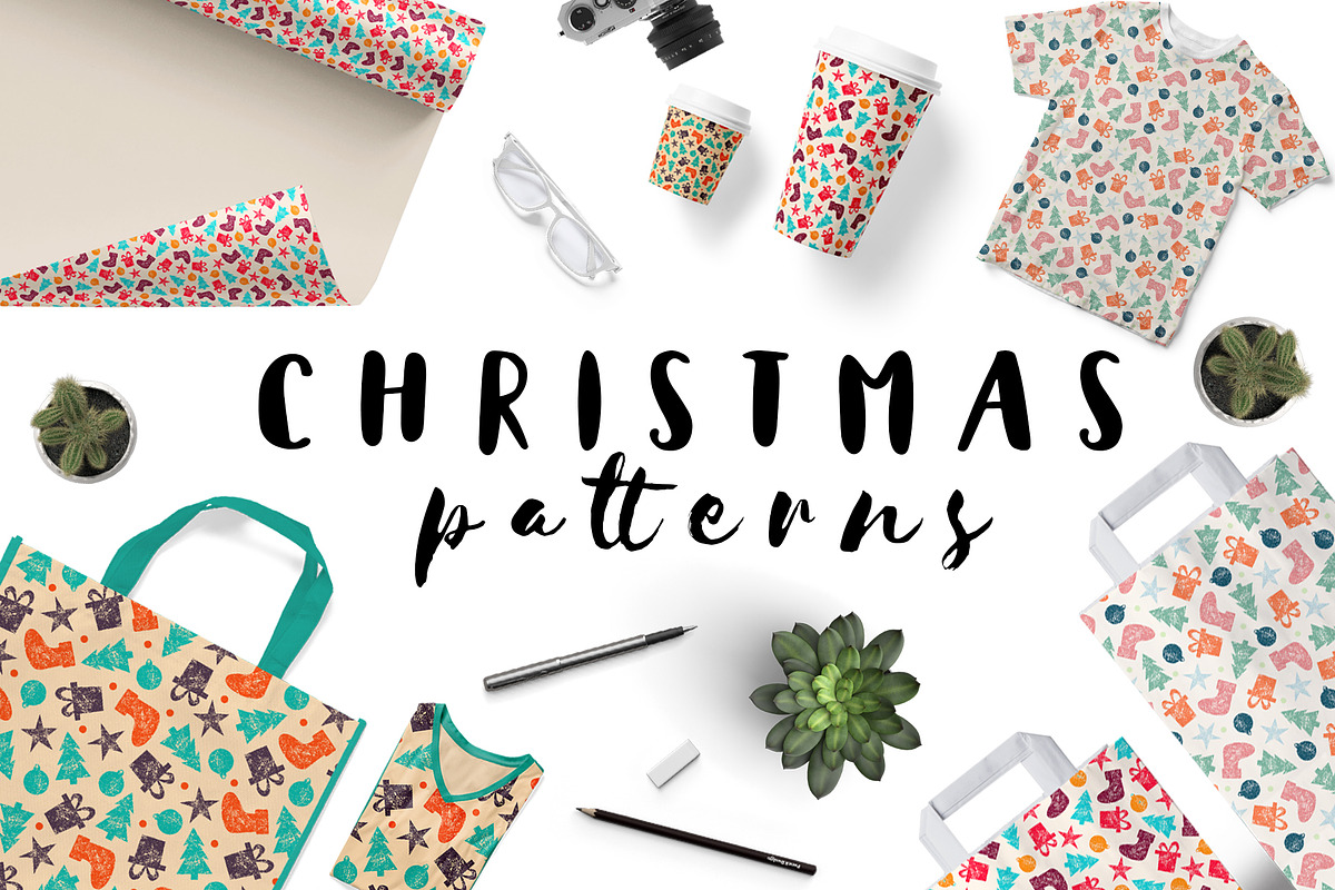 Vector Christmas Pattern Set (Sale), a Pattern Graphic by Chloe's Illustrations (Photo 1 of 10)