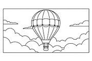 Hot Air Balloon Cloud Line Art bundl, an Illustration by Designer_Momina (Thumbnail 40 of 51)