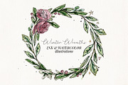Ink & Watercolor Wreaths, a Texture Illustration by Chelsea Bromley (Thumbnail 2 of 6)