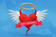 Low Poly Saint Devil Heart, an Illustration by Toocha design (Thumbnail 2 of 5)