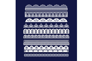 White ornamental flat vector lace, an Illustration by pikepicture