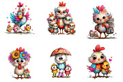 Farm Chicken Mama Baby Clipart, a Seasonal Illustration by CreationArt (Thumbnail 2 of 7)