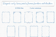 Watercolor Frames Borders Swirls, an Object Graphic by Solo Art Original (Thumbnail 2 of 12)