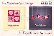 Valentines Day Card Designs, an Illustration by jv_pixels (Thumbnail 1 of 2)