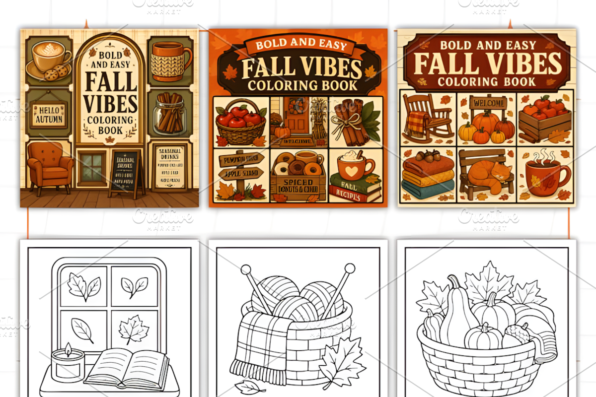 Bold and Easy Fall Vibes Coloring, a Seasonal Illustration by Design Station (Photo 2 of 3)