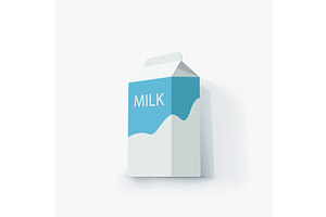 a milk carton package on white back, a Food Illustration by IfH