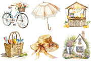 Vintage Summer Decorations Clipart, an Illustration by designhome (Thumbnail 4 of 5)