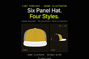 Hat Template - 6 Panel Hat, a Hat Mockup by Template Haven (Thumbnail 1 of 15)