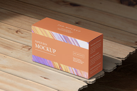 Paper Box Mockup Under Daylight Eco