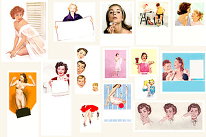 1950s Collage Art Pack