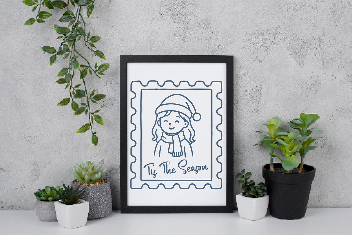 Christmas Girl Stamp PNG, an Illustration by Daily.Designs (Photo 6 of 6)
