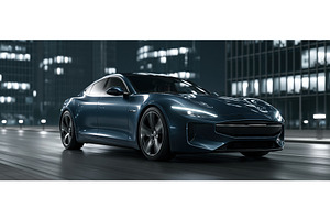 Luxury Electric Sports Car Speeding, a Transportation Photo by piter.goskov