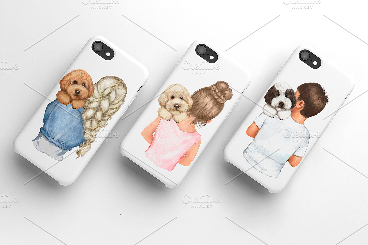 Clipart with dogs, labradoodles., an Animal Illustration by SavinV (Photo 6 of 6)