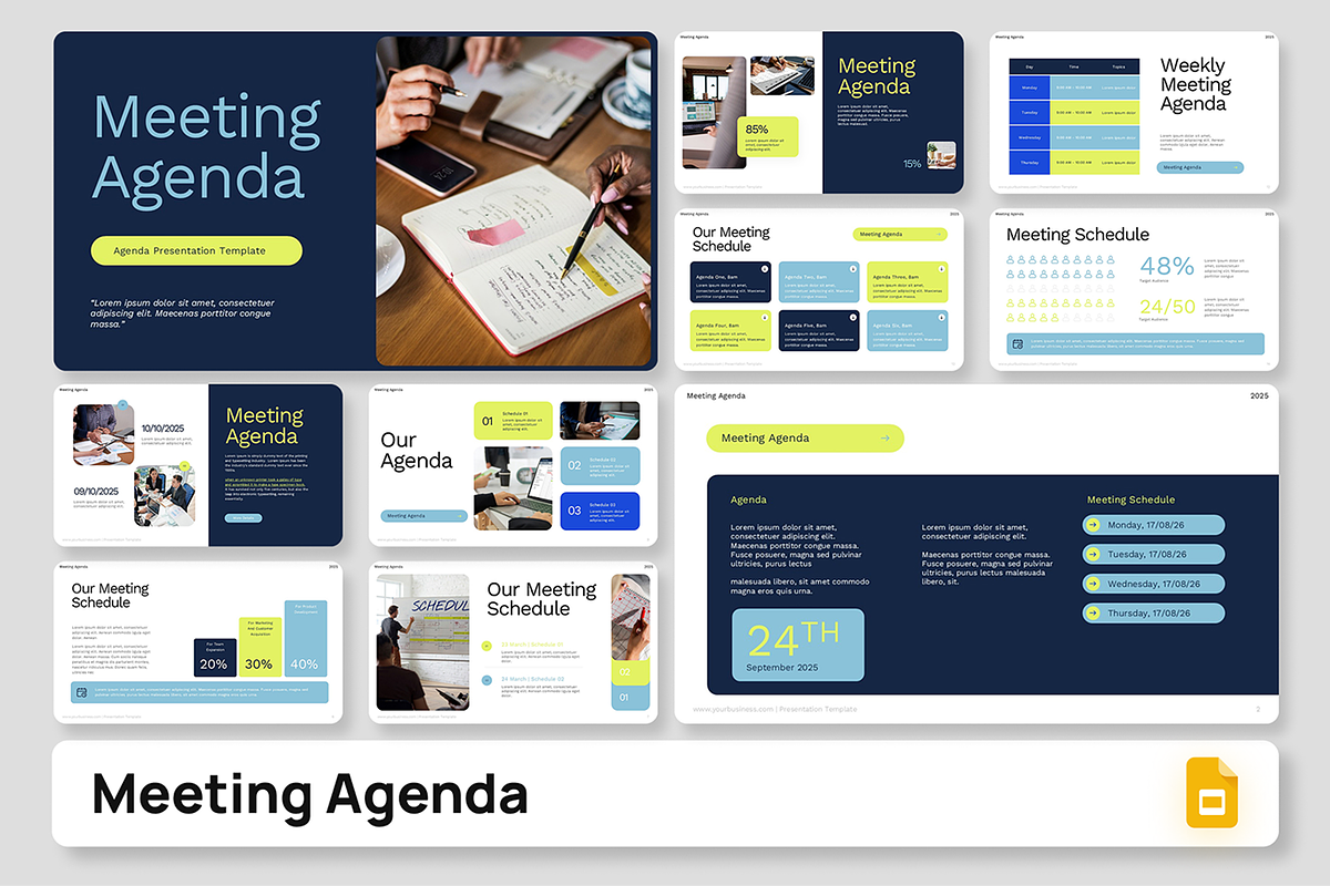 Meeting Agenda Google Slides, a Presentation Template by Premast (Photo 1 of 4)