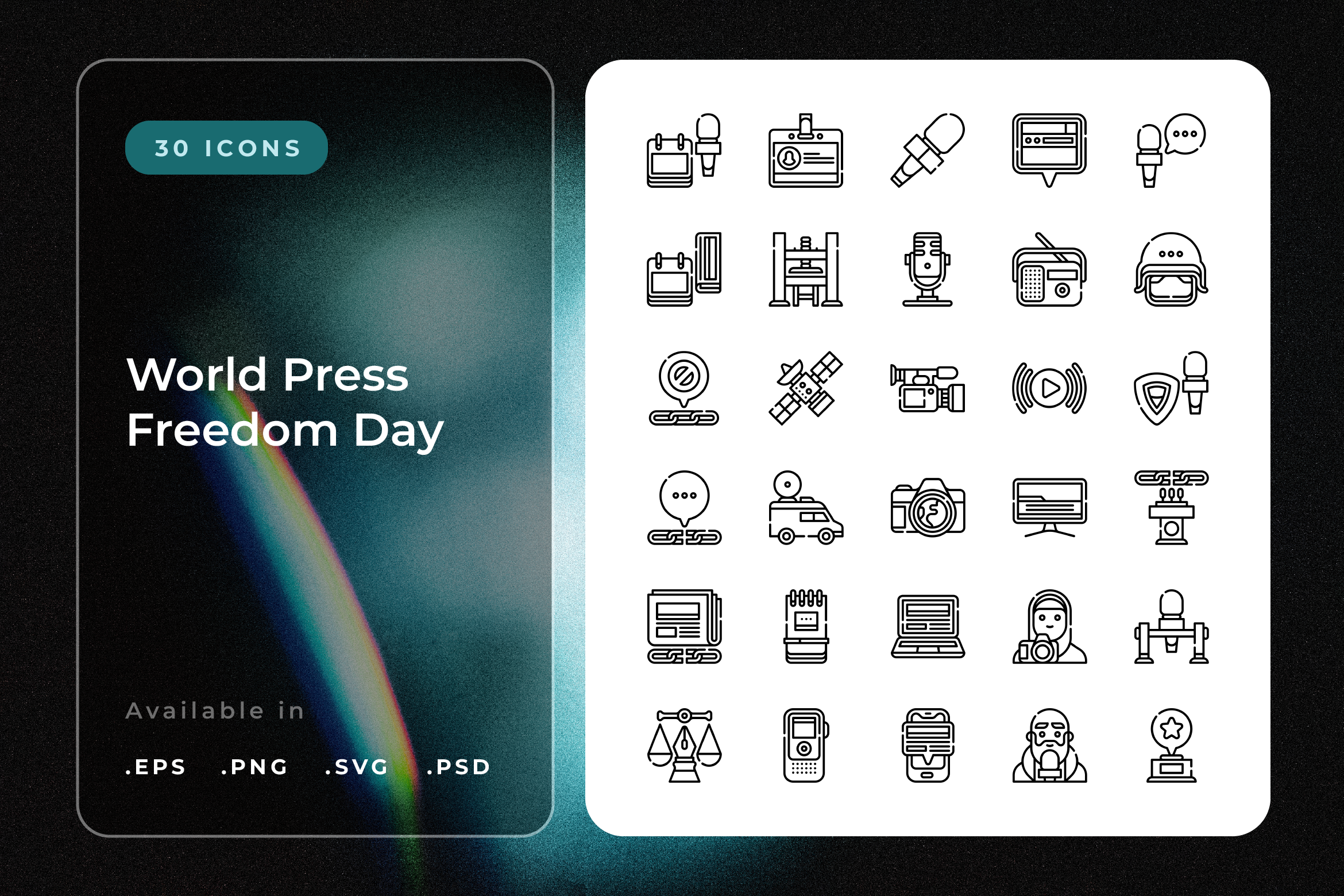 World Press Freedom Day Icons, an Icon by Wencory