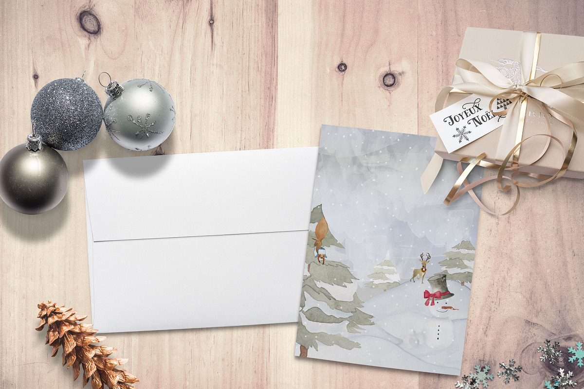 Watercolor Winter Scene Creator, an Animal Illustration by The Autumn Rabbit Ltd (Photo 5 of 7)