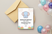 Cute Birthday Invitation Card, a Print Template by TheSimplySereneShop (Thumbnail 3 of 5)