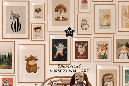 Whimsical Nursery Wall Art, a Background Graphic by Purple