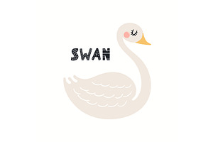 Cute swan illustration, an Animal Illustration by sceptical cactus