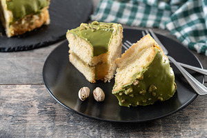 Slice of pistachio cake, a Food & Drink Photo by etorres69