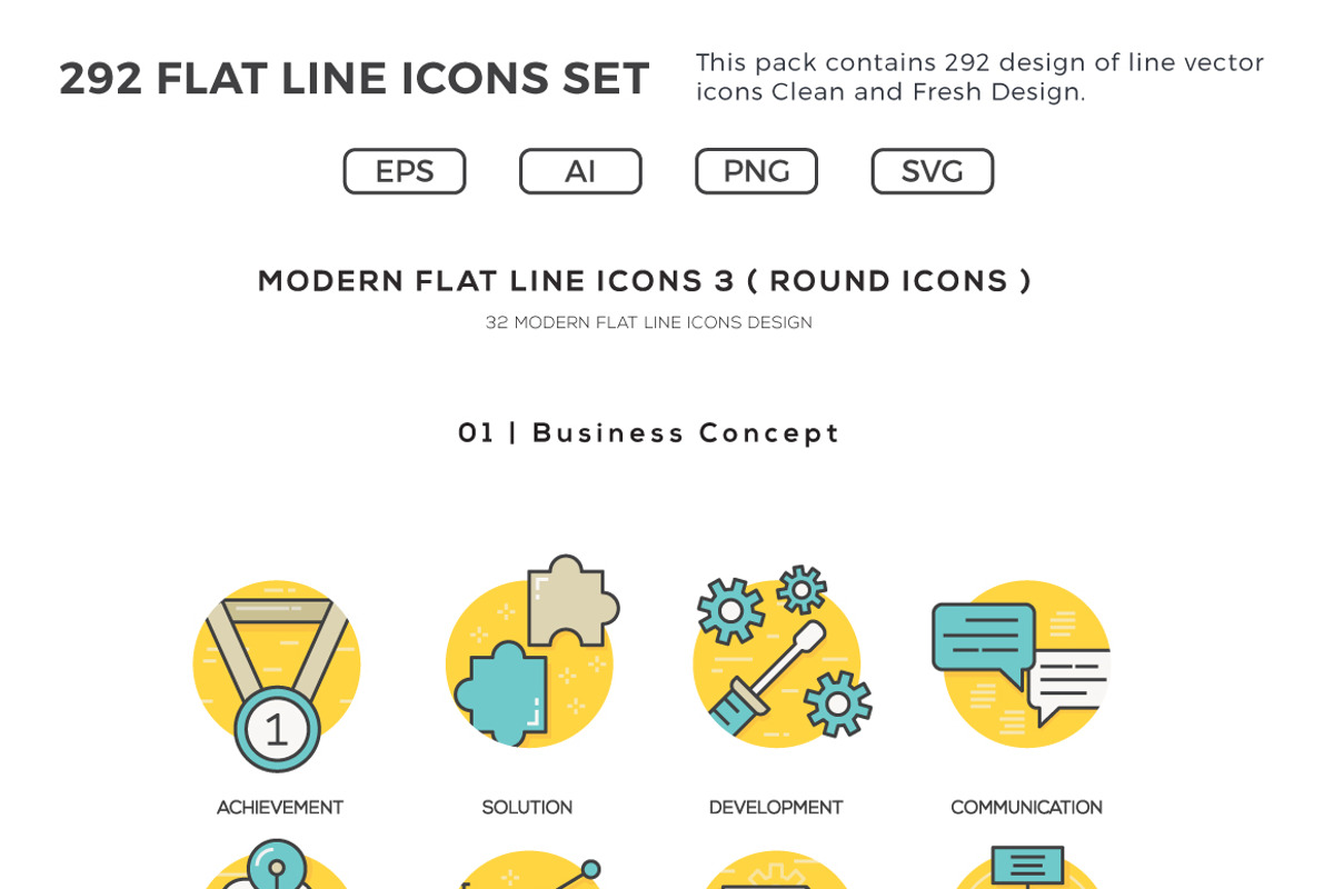 292 Flat Line Icons Pack, an Icon by Illustrato (Photo 5 of 6)