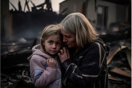Mother consoles daughter. Generate, a Person Photo by Ylivdesign