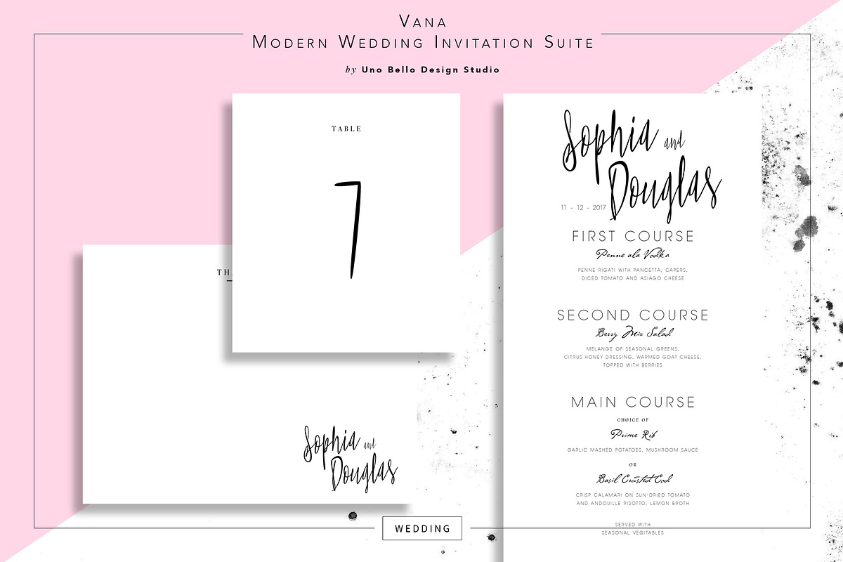Vana Modern Wedding Stationery, an Invitation Template by Uno Bello Design Studio (Photo 4 of 5)