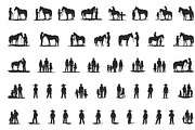 Cowboy Family Silhouette Clipart Set, a Person Illustration by Gfx Expert Team (Thumbnail 3 of 3)