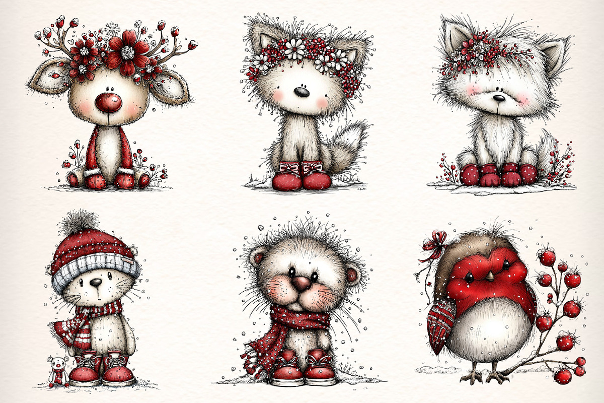 Whimsical Winter Clipart Bundle, an Illustration by Dream Creation (Photo 5 of 7)