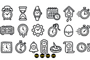 Hand Drawn Time Icon Set, an Illustration by designvectx (Thumbnail 2 of 3)