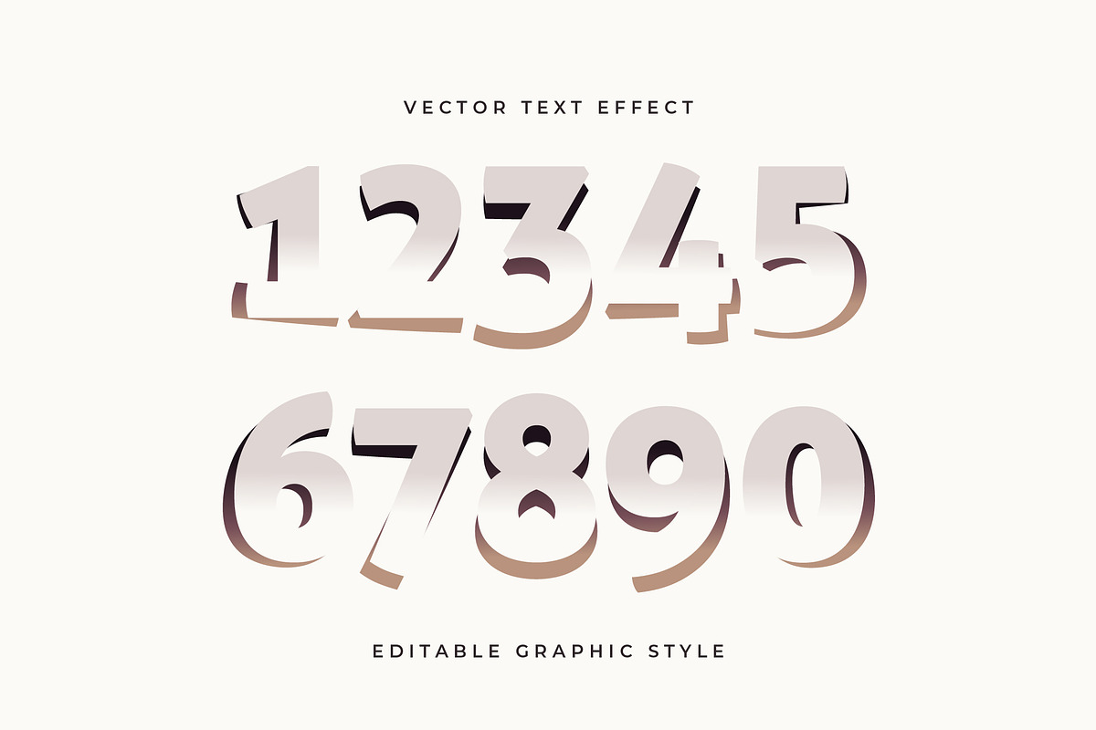 3D Gradient Number Text Effect preview 2