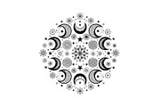 Moon Phase Mandala SVG Bundle, an Illustration by yasushie (Thumbnail 25 of 31)