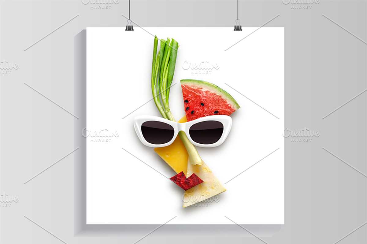 Tasty art featuring fruits, face, and sunglasses, a Food & Drink Photo by © Fisher Photostudio (Photo 6 of 13)
