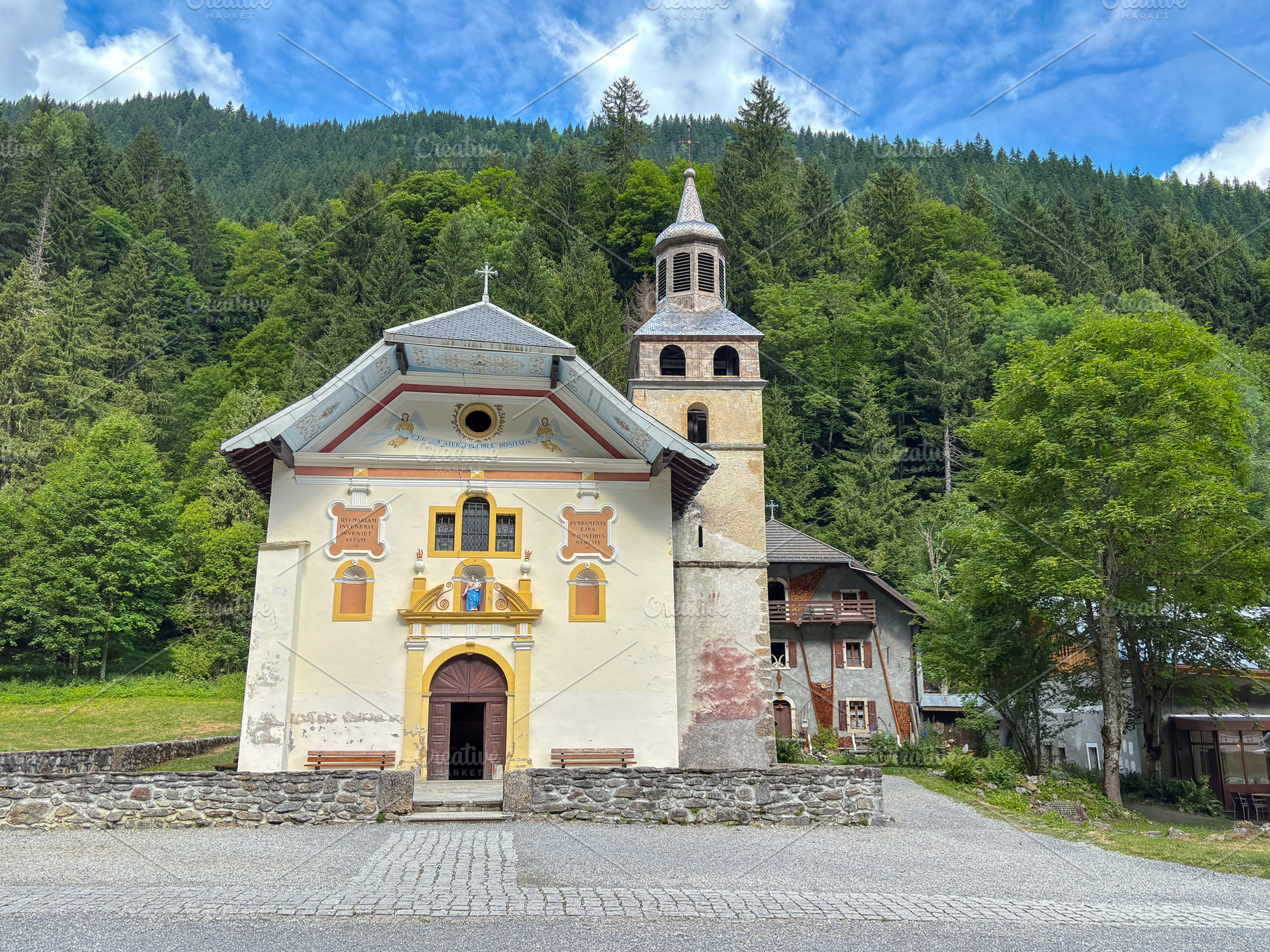 Baroque mountain church of Notre Dame de la Gorge, France, an Architecture Photo by GoodGoods