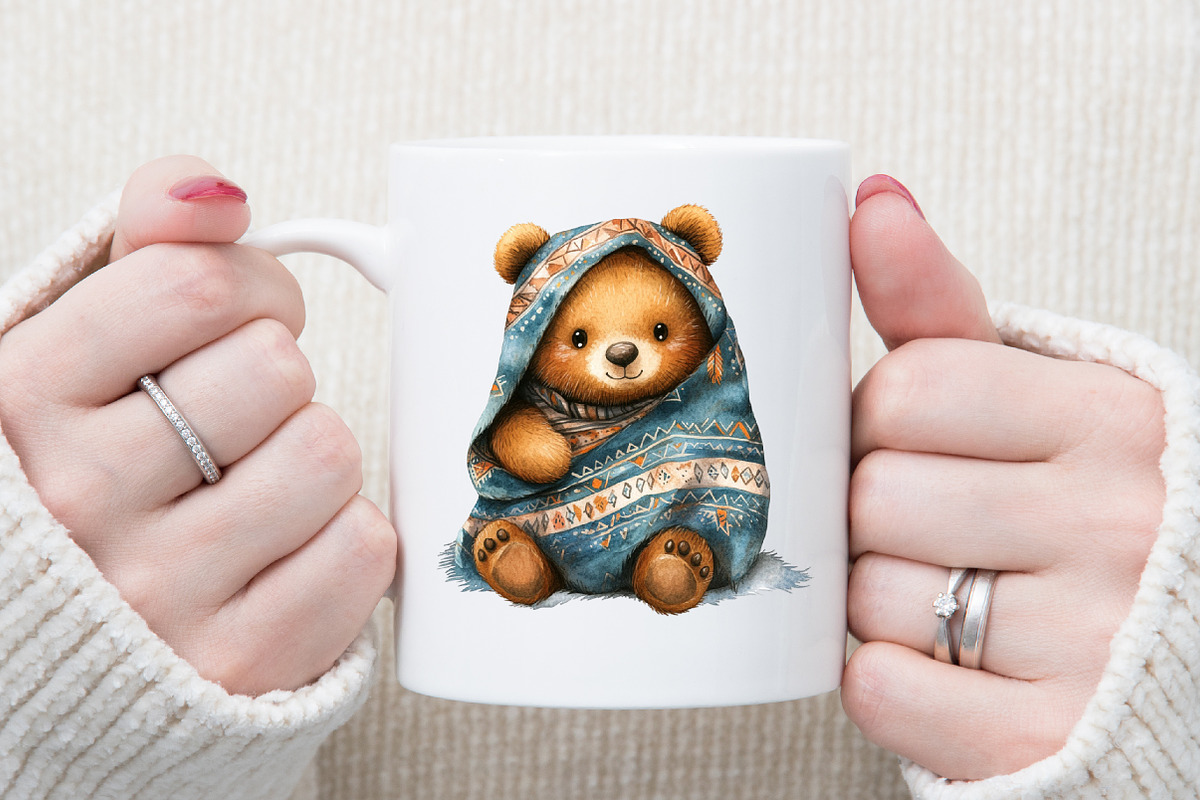Nursery Teddy Bear Clipart,Boho Clip, an Illustration by Sublimation Artist (Photo 5 of 6)
