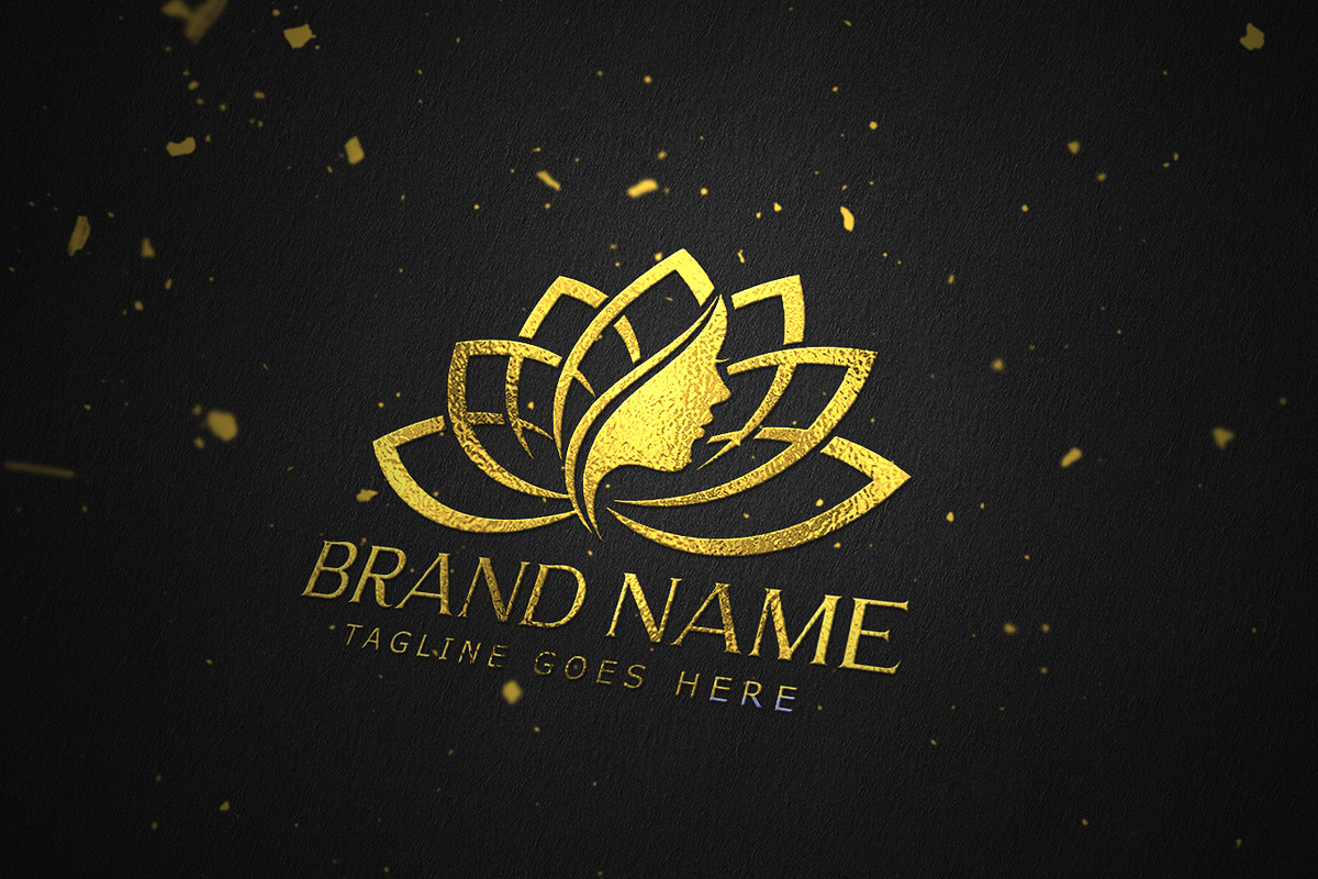 Elegant Lotus & Woman Logo. Beauty Spa