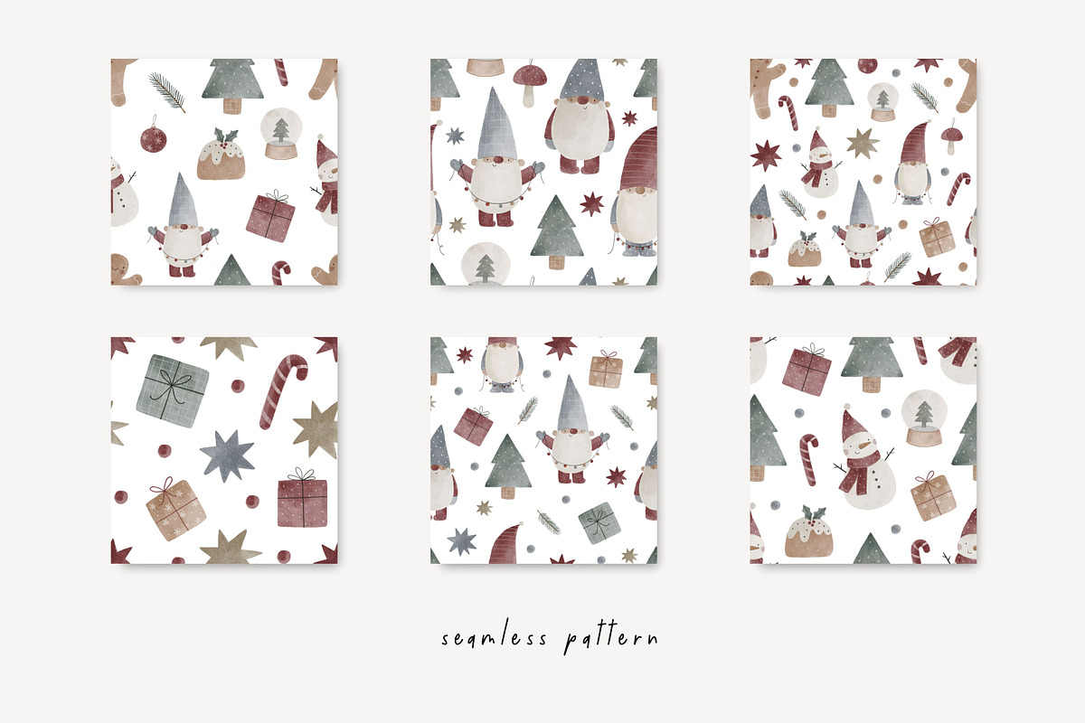 Watercolor Christmas Gnomes, a Decorative Illustration by Cute And Wild (Photo 4 of 8)