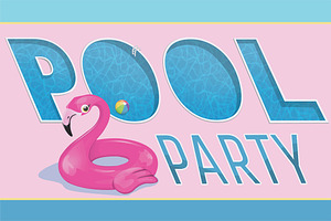 Pool Party Invitation Graphics Kit