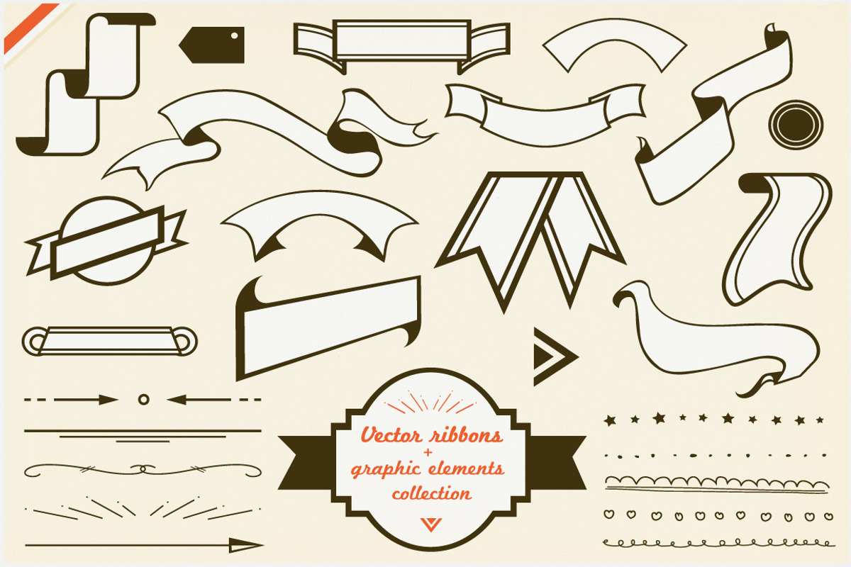 vector ribbons and graphic elements preview 2