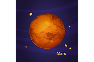 Cartoon Mars Planet