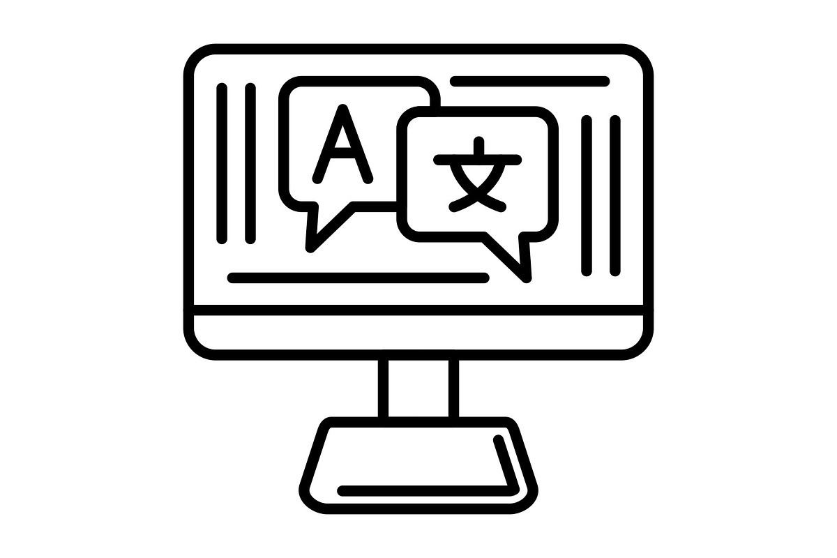 Translation Line Icon, an Outline Icon by Pexelpy (Photo 1 of 2)