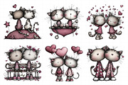 Sweet Valentine Cat Couple Clipart, an Illustration by Daily.Designs (Thumbnail 5 of 8)