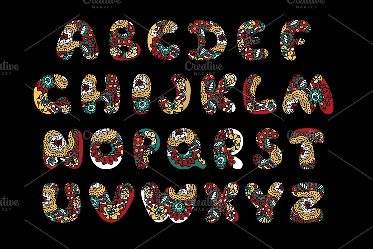 Flower Alphabet, an Object Graphic by MalinaShop (Photo 4 of 4)